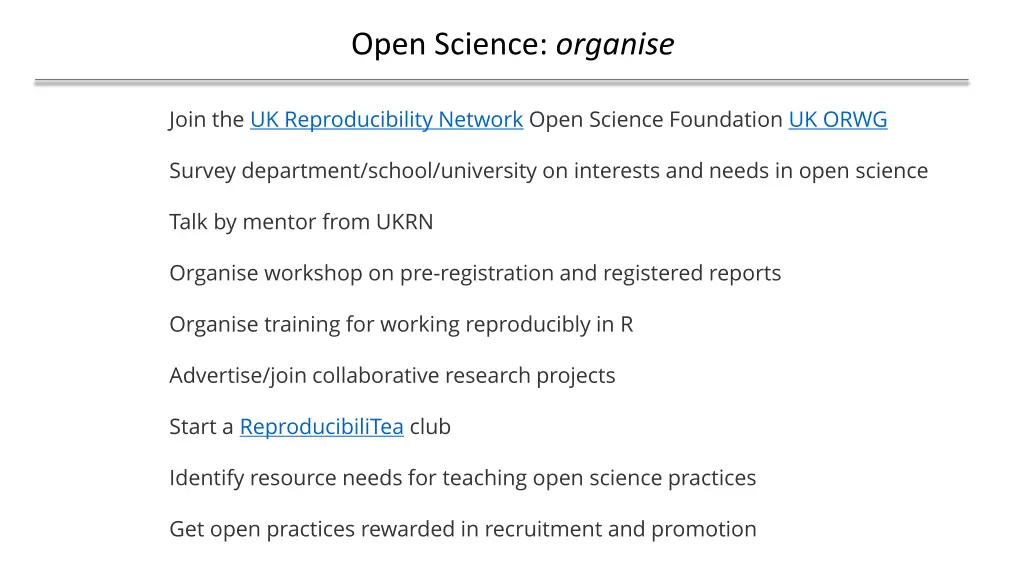 open science organise