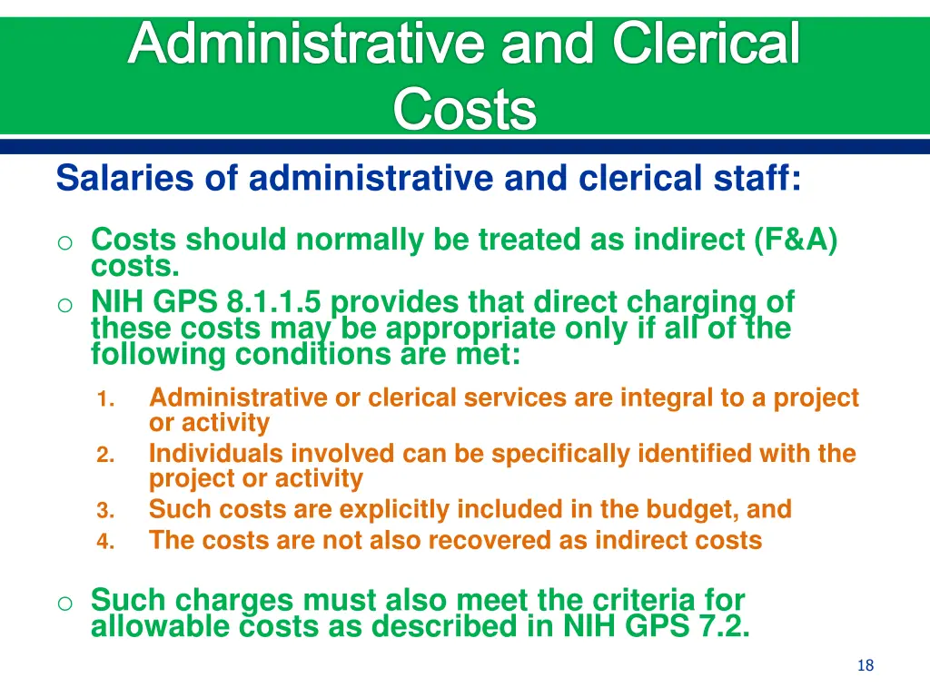 administrative and clerical costs salaries