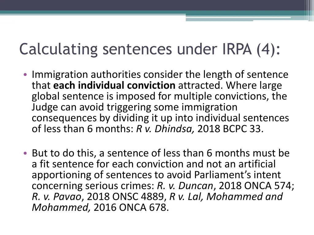 calculating sentences under irpa 4