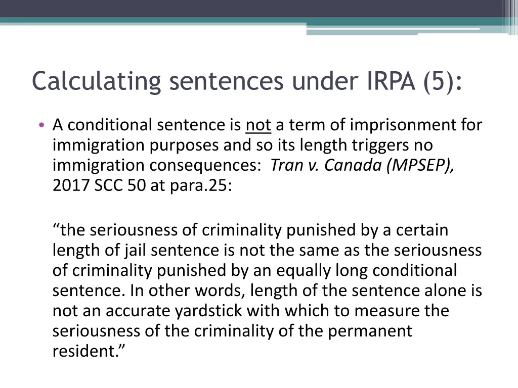 calculating sentences under irpa 5