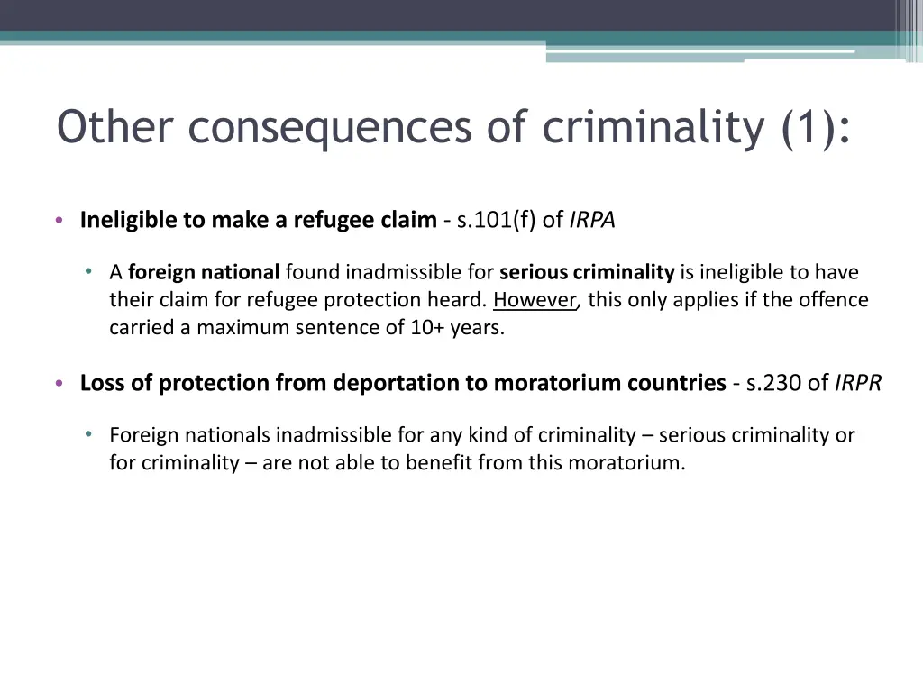 other consequences of criminality 1