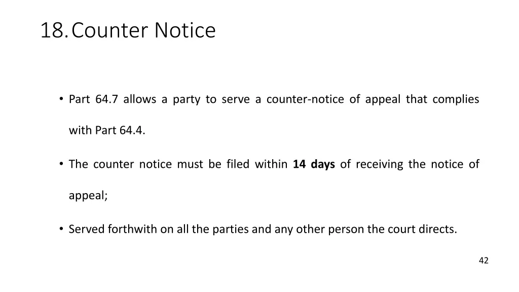 18 counter notice