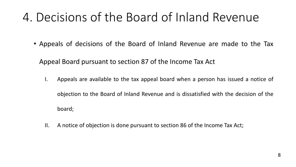 4 decisions of the board of inland revenue