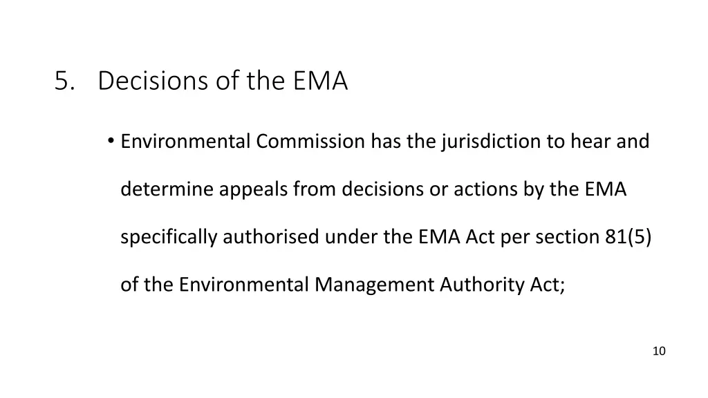 5 decisions of the ema