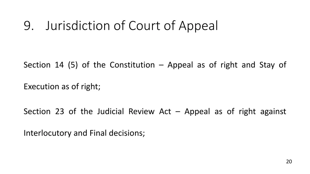 9 jurisdiction of court of appeal