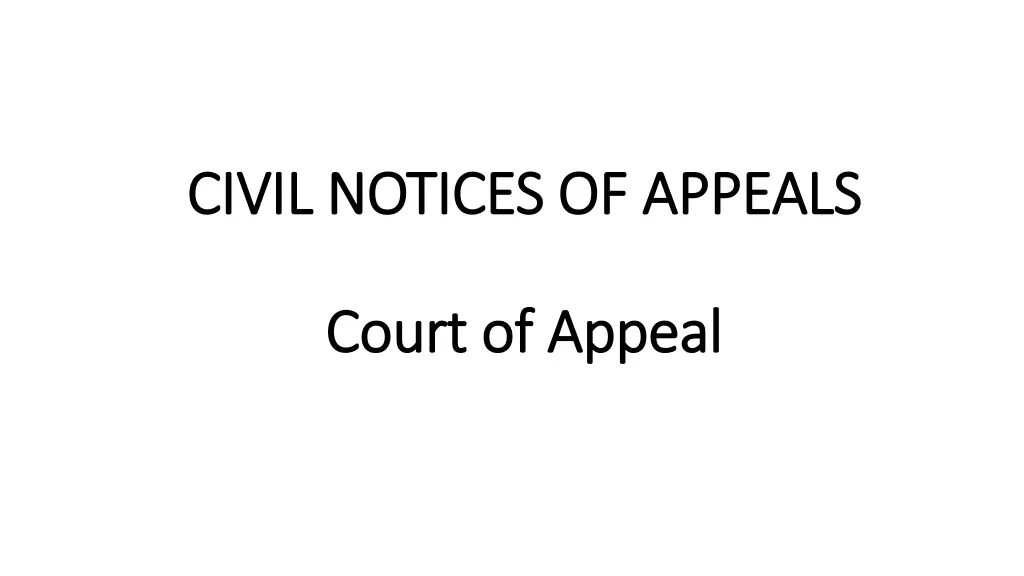 civil notices of appeals civil notices of appeals