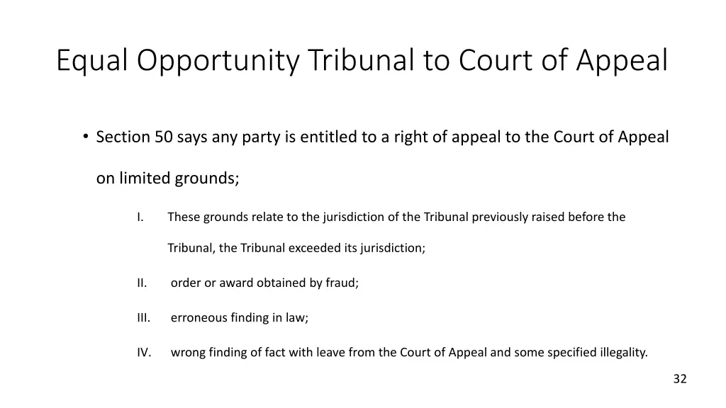 equal opportunity tribunal to court of appeal