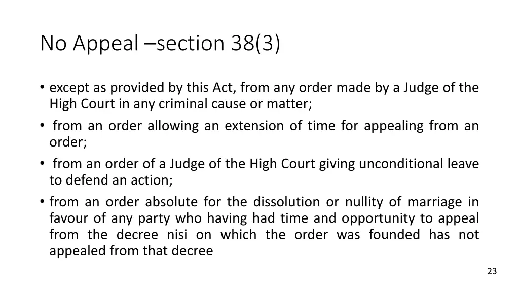 no appeal section 38 3