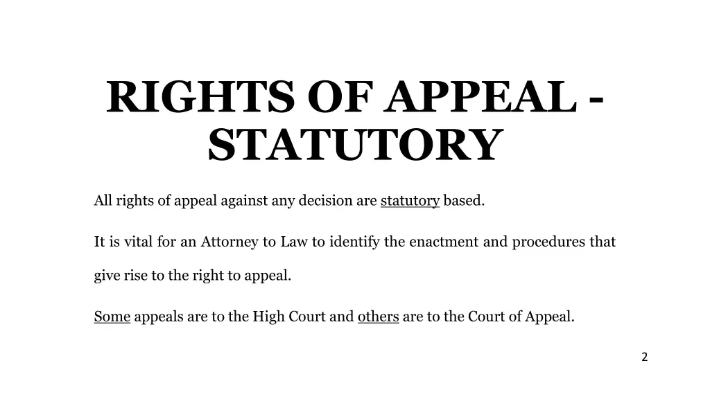 rights of appeal statutory