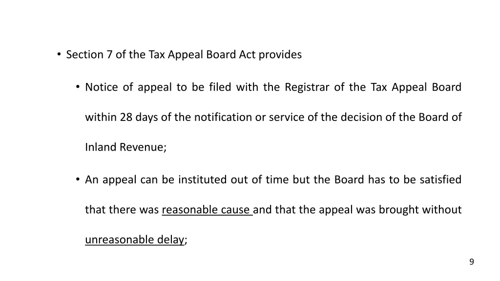 section 7 of the tax appeal board act provides