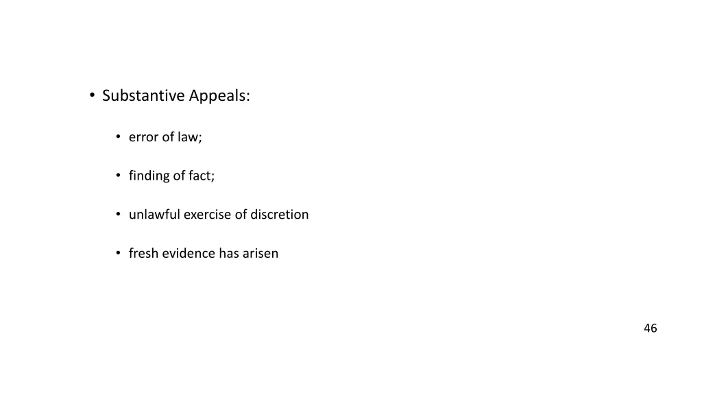 substantive appeals