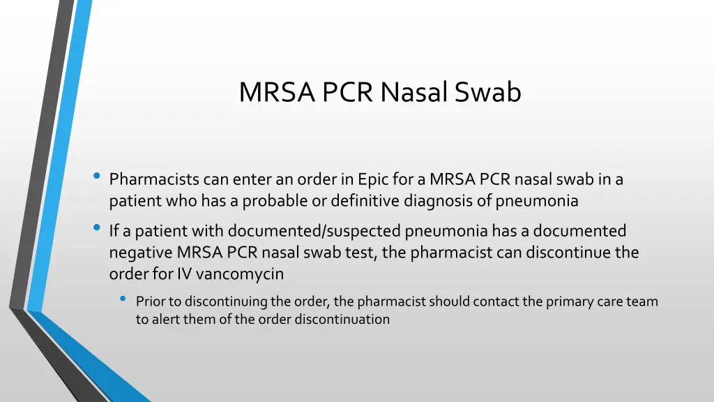 mrsa pcr nasal swab