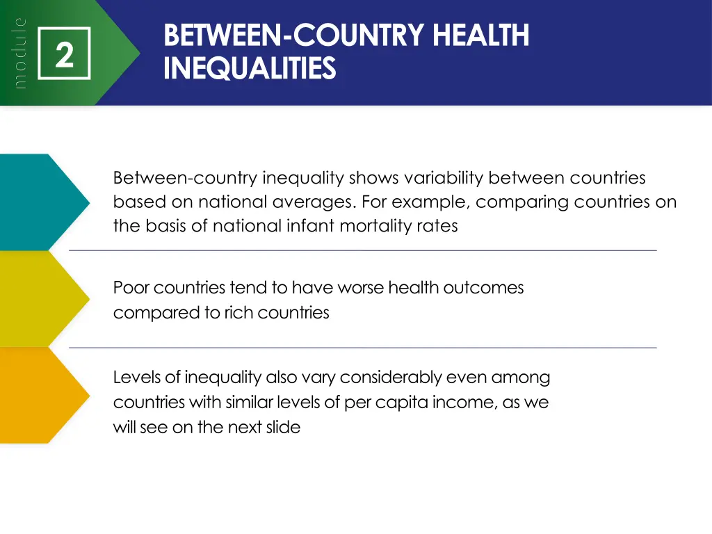 between country health inequalities