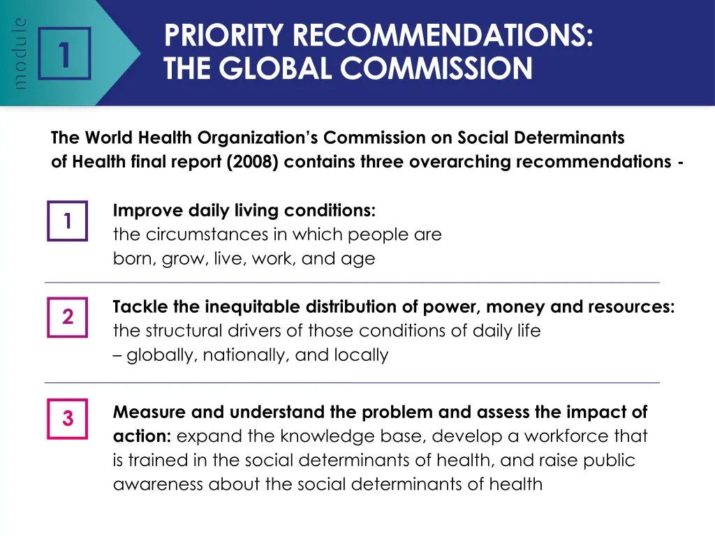 priority recommendations the global commission