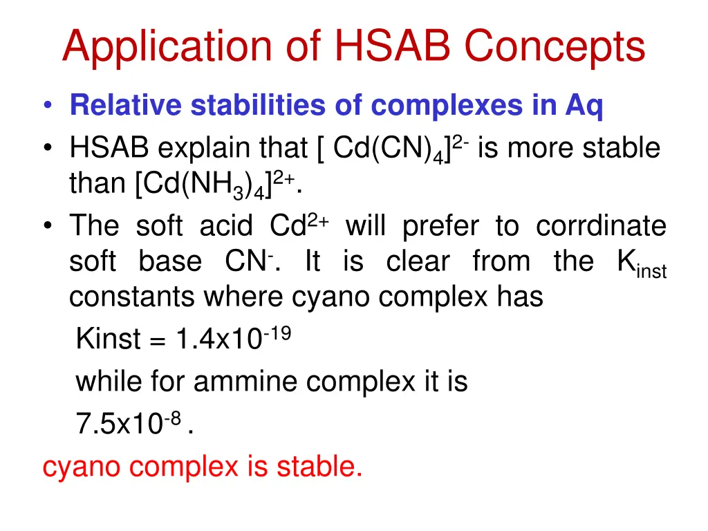 application of hsab concepts 1