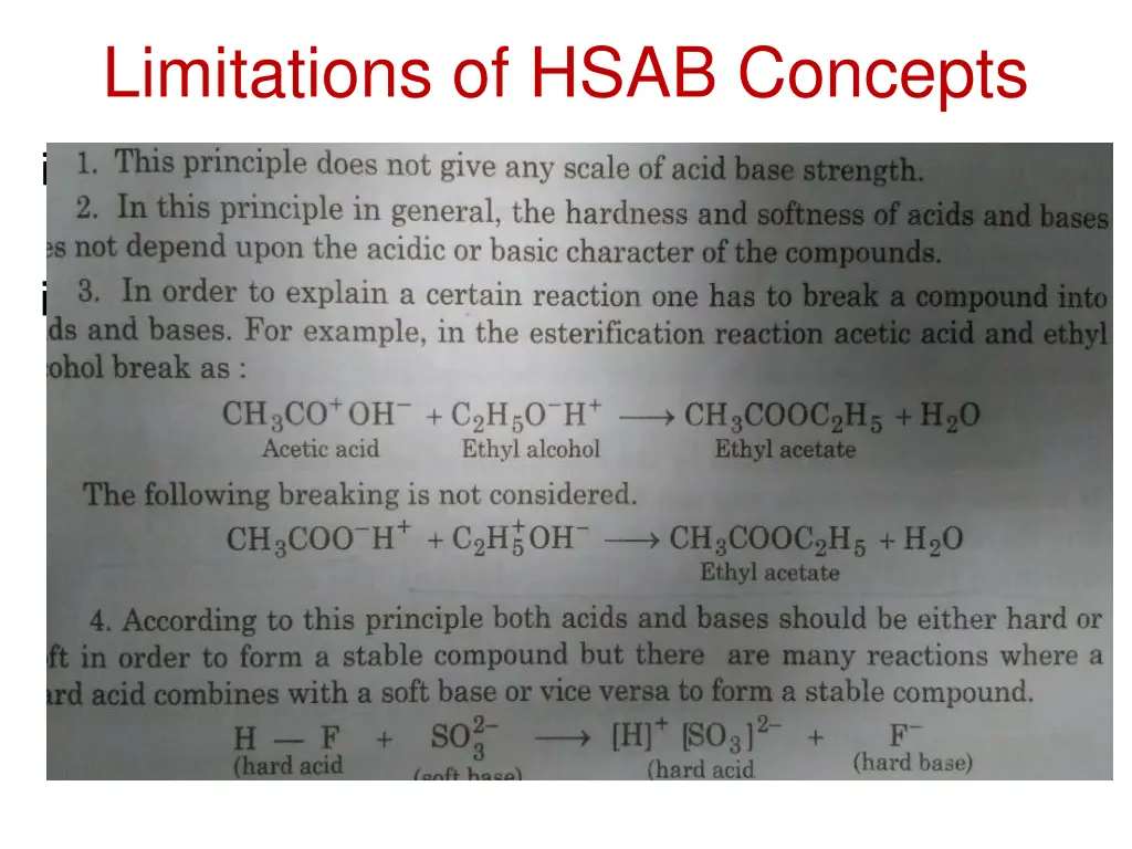 limitations of hsab concepts