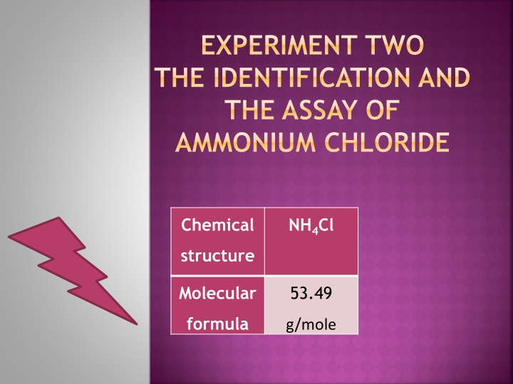 experiment two the identification and the assay