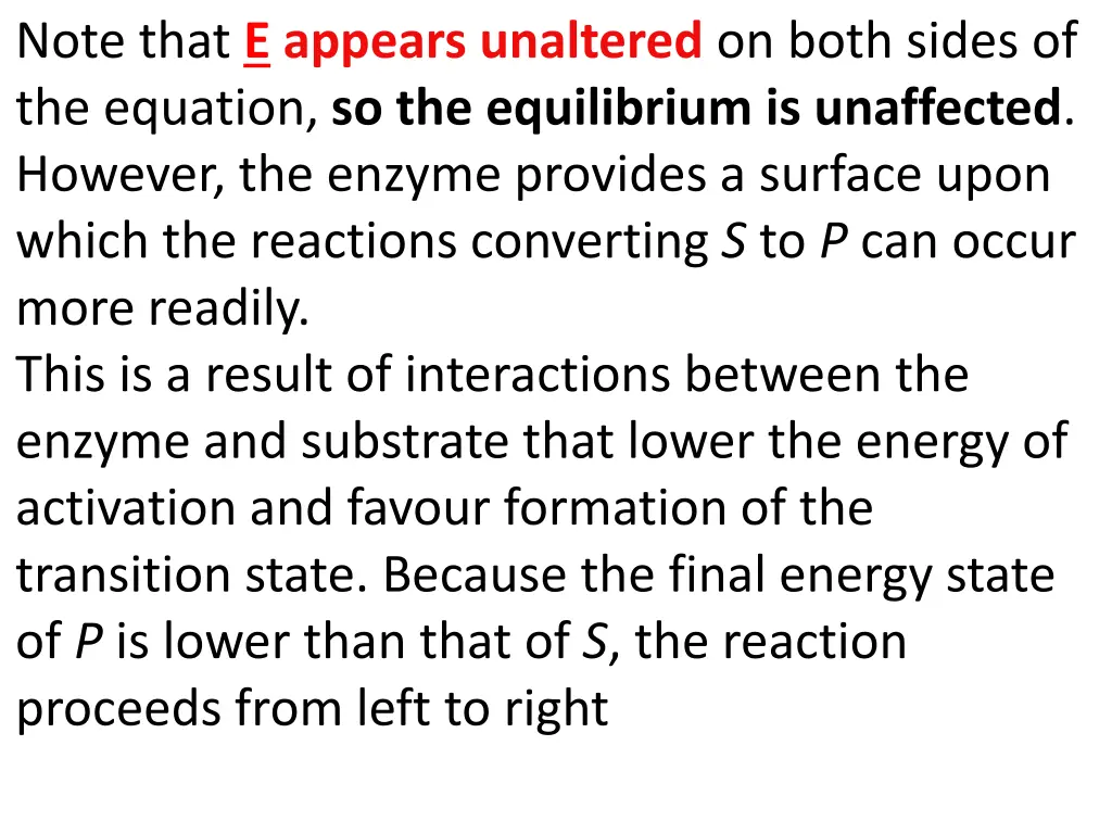 note that e appears unaltered on both sides