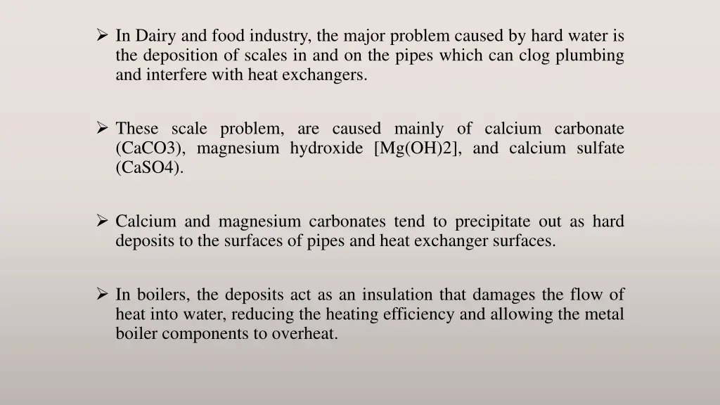 in dairy and food industry the major problem