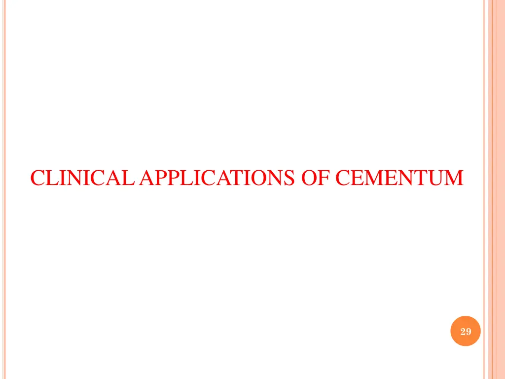 clinical applications of cementum