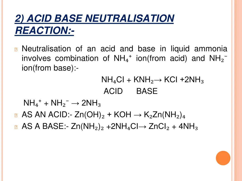 2 acid base neutralisation reaction