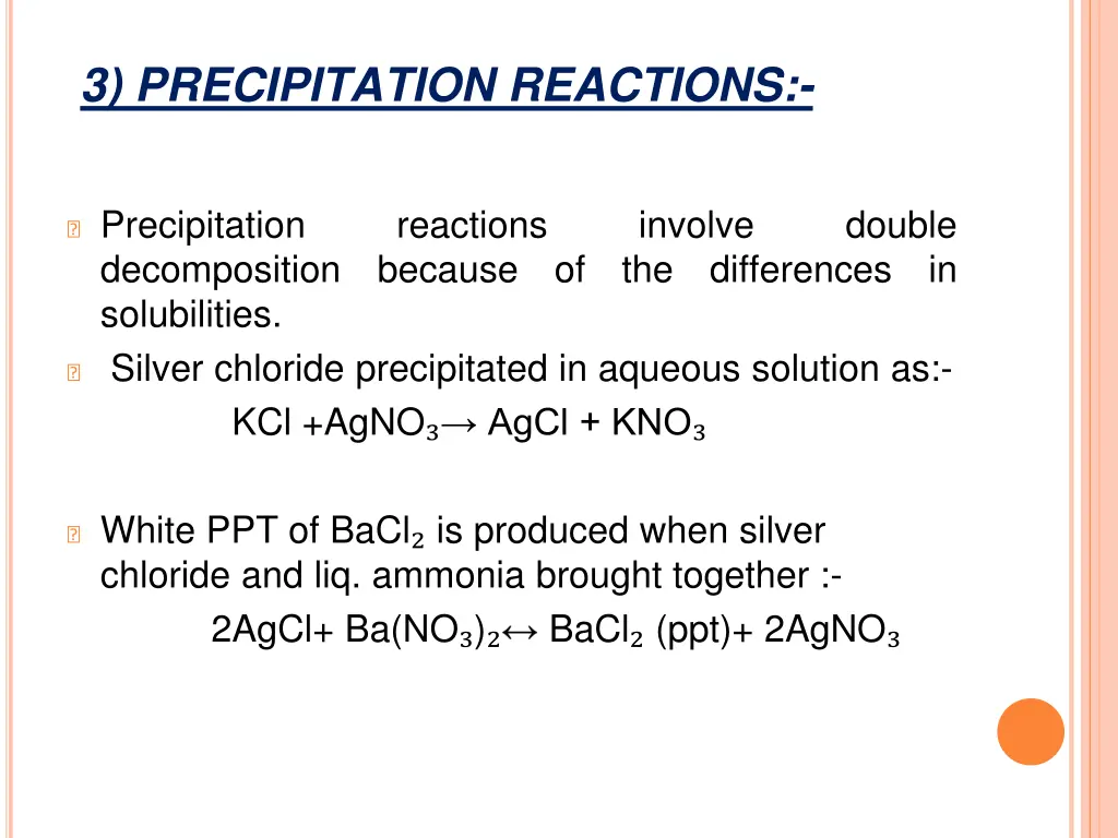 3 precipitation reactions