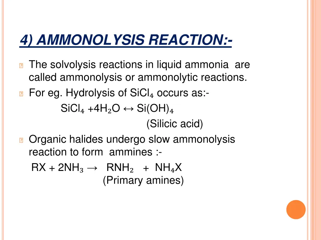 4 ammonolysis reaction