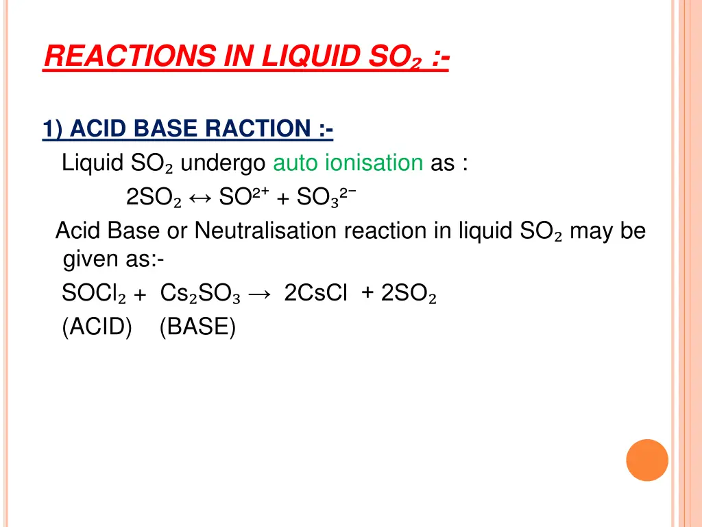 reactions in liquid so