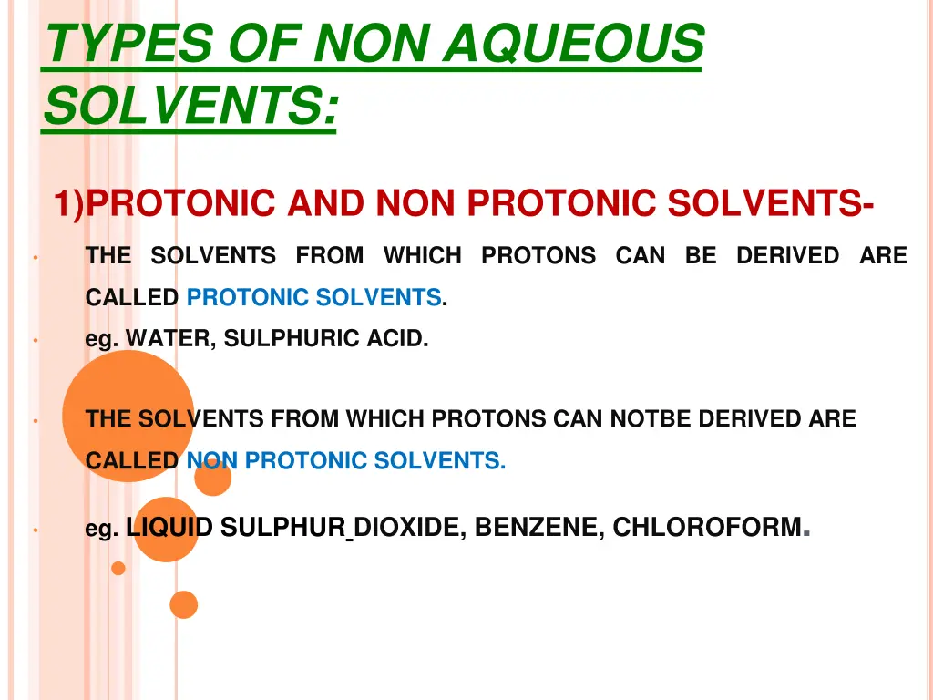 types of non aqueous solvents