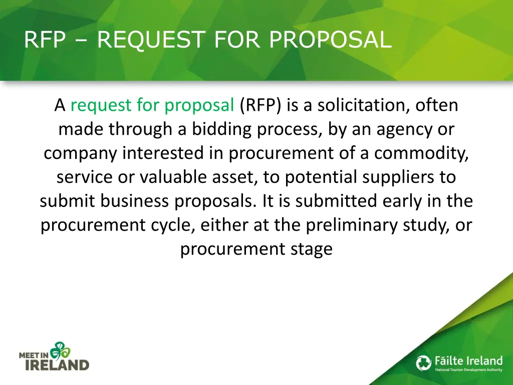 rfp request for proposal