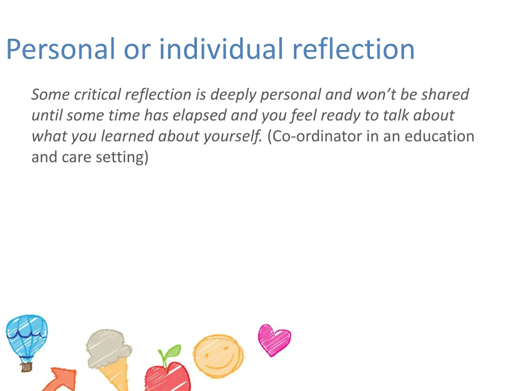 personal or individual reflection