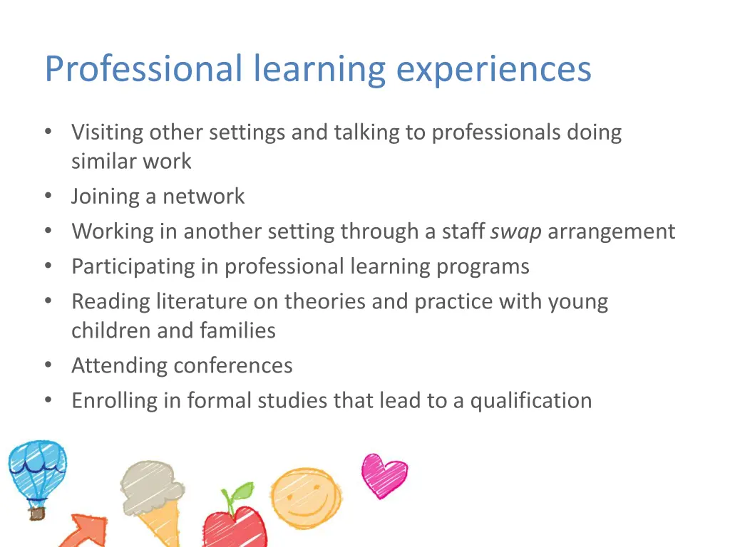 professional learning experiences