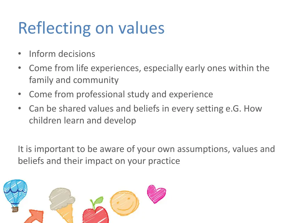 reflecting on values