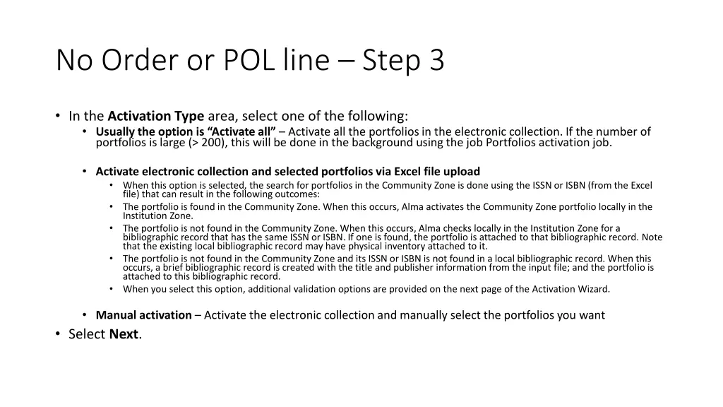 no order or pol line step 3