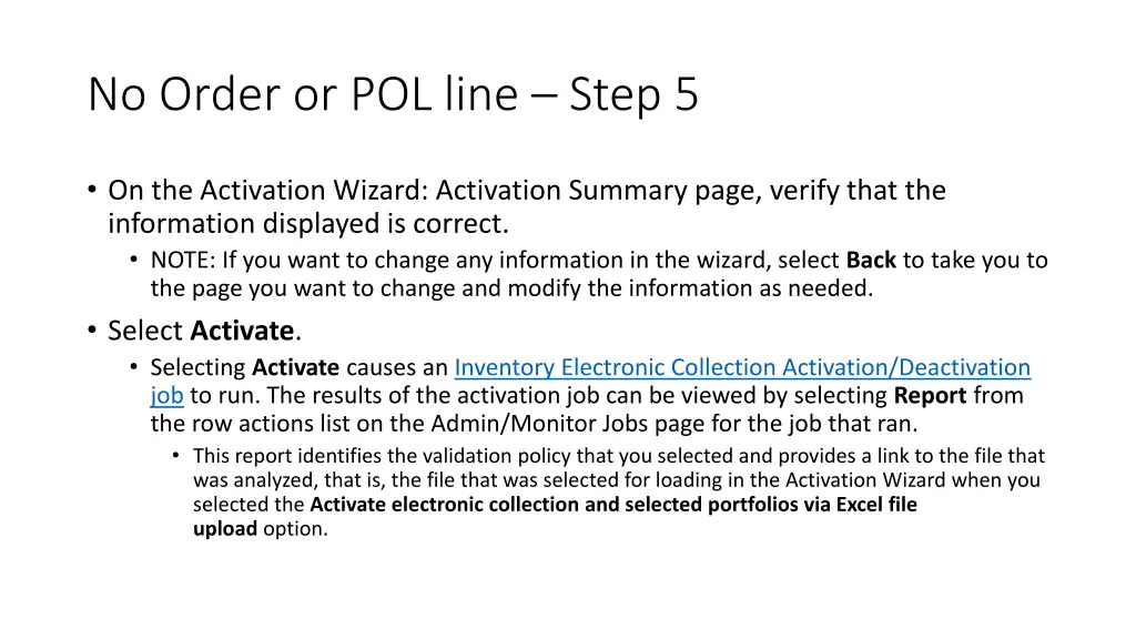 no order or pol line step 5