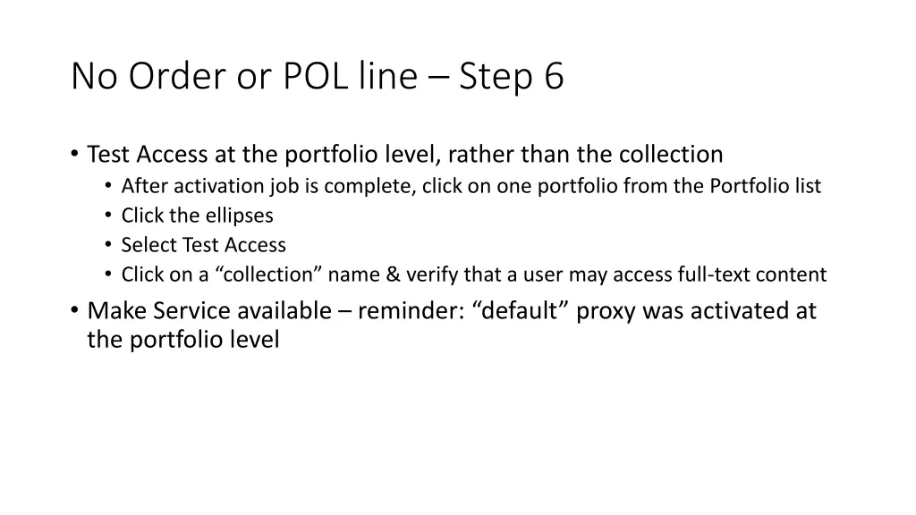 no order or pol line step 6