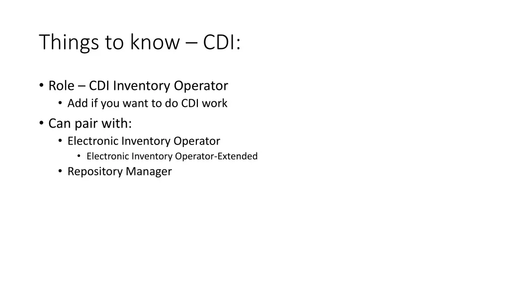 things to know cdi