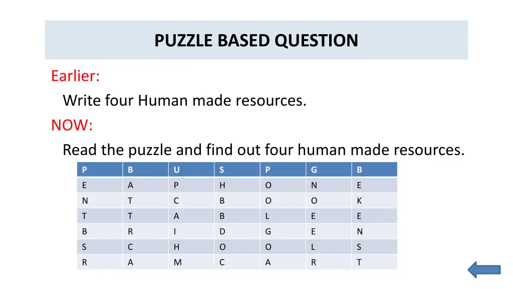 puzzle based question