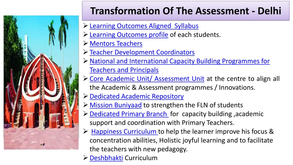 transformation of the assessment delhi