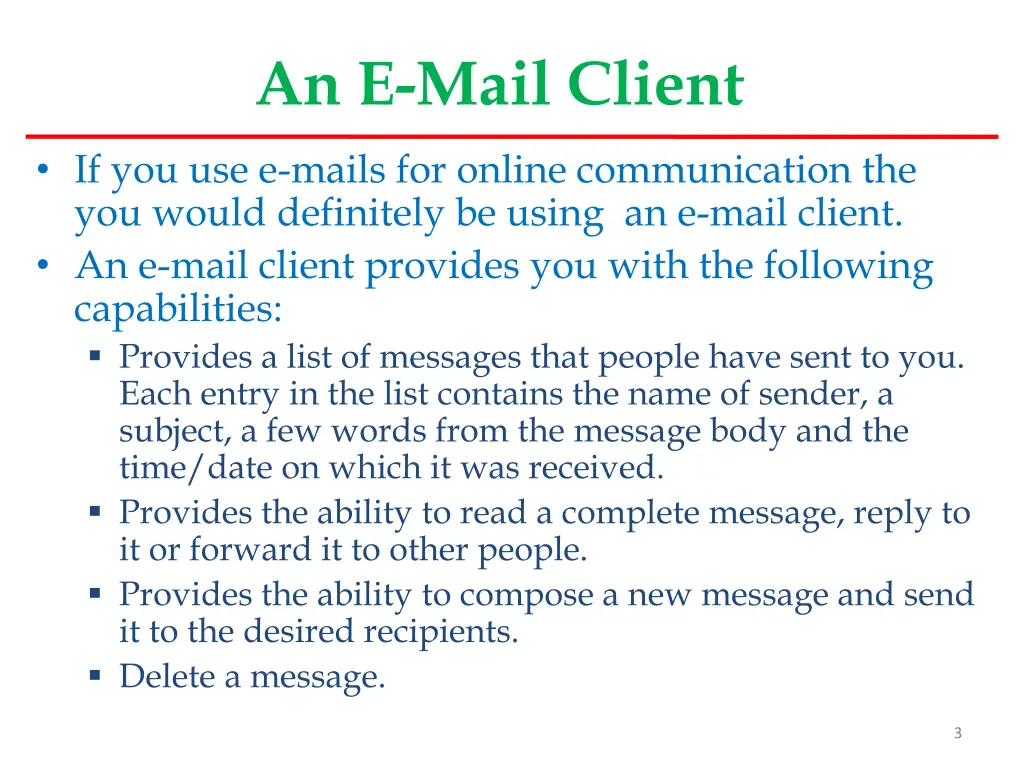 an e mail client