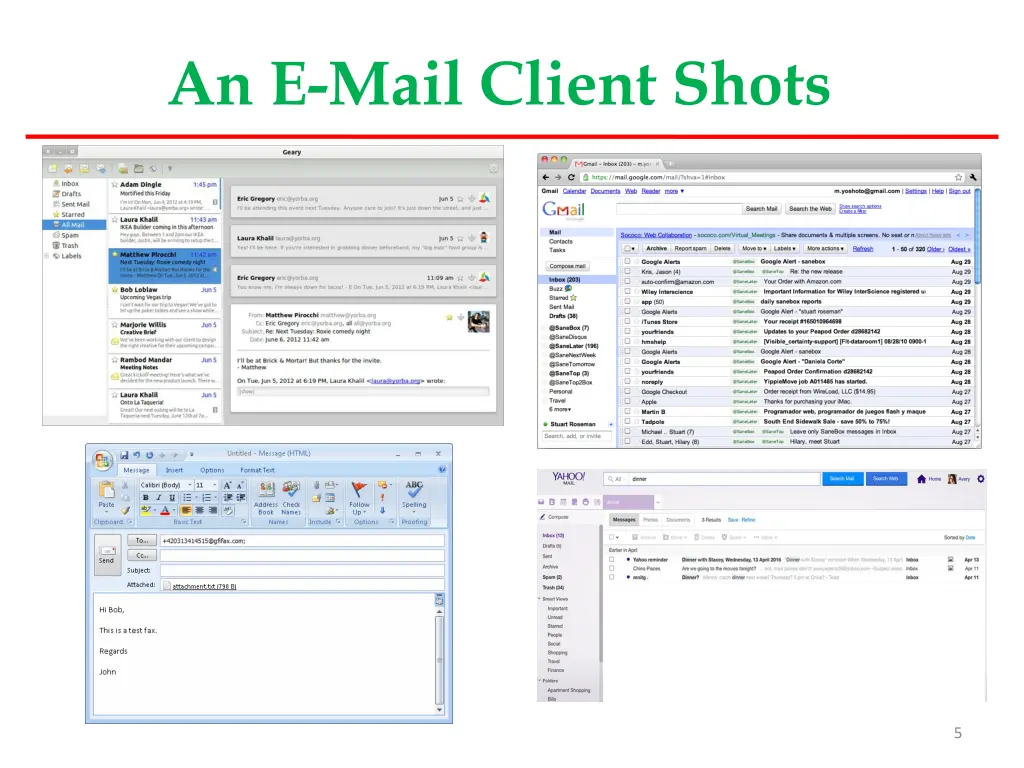 an e mail client shots