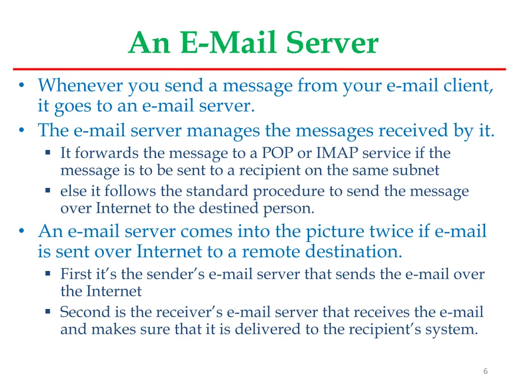 an e mail server