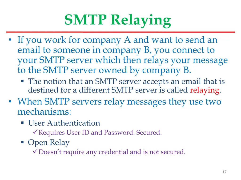 smtp relaying