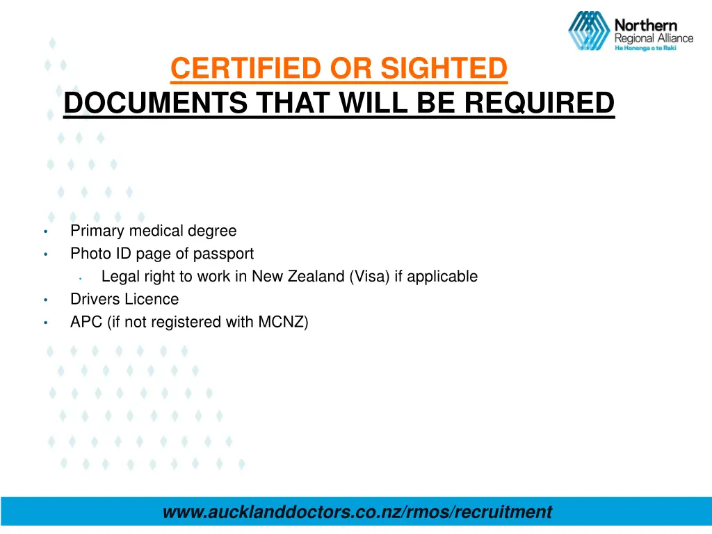 certified or sighted documents that will