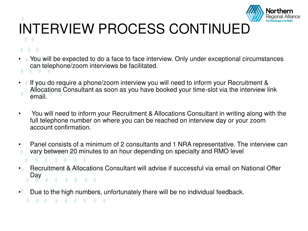 interview process continued