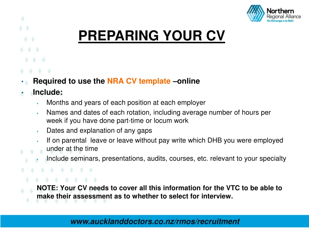 preparing your cv