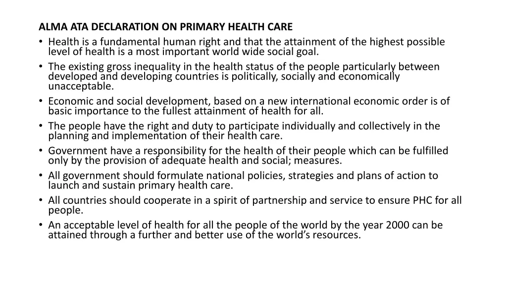 alma ata declaration on primary health care