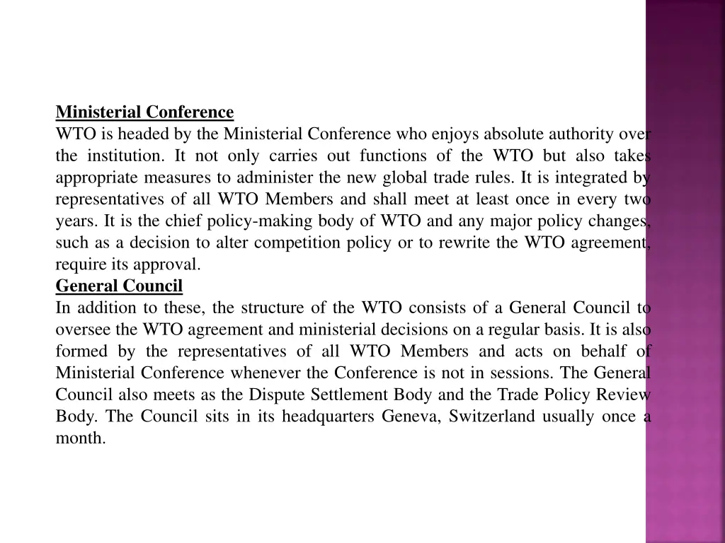 ministerial conference wto is headed