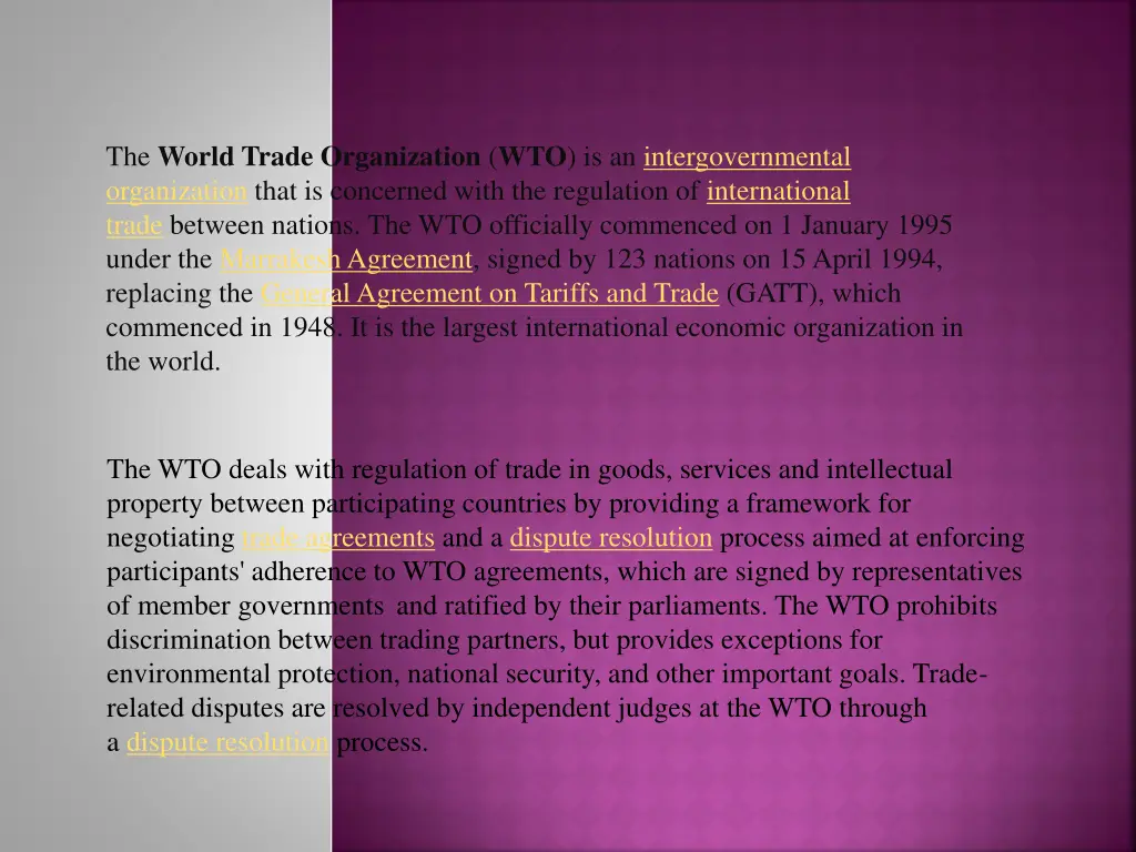 the world trade organization