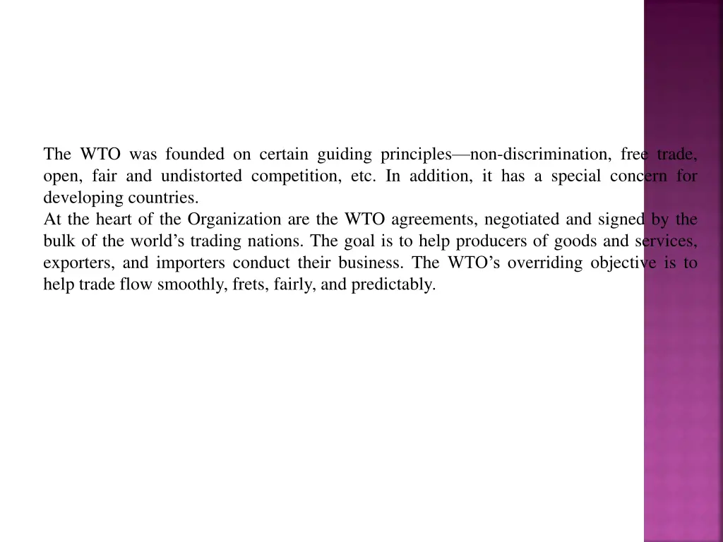 the wto was founded on certain guiding principles